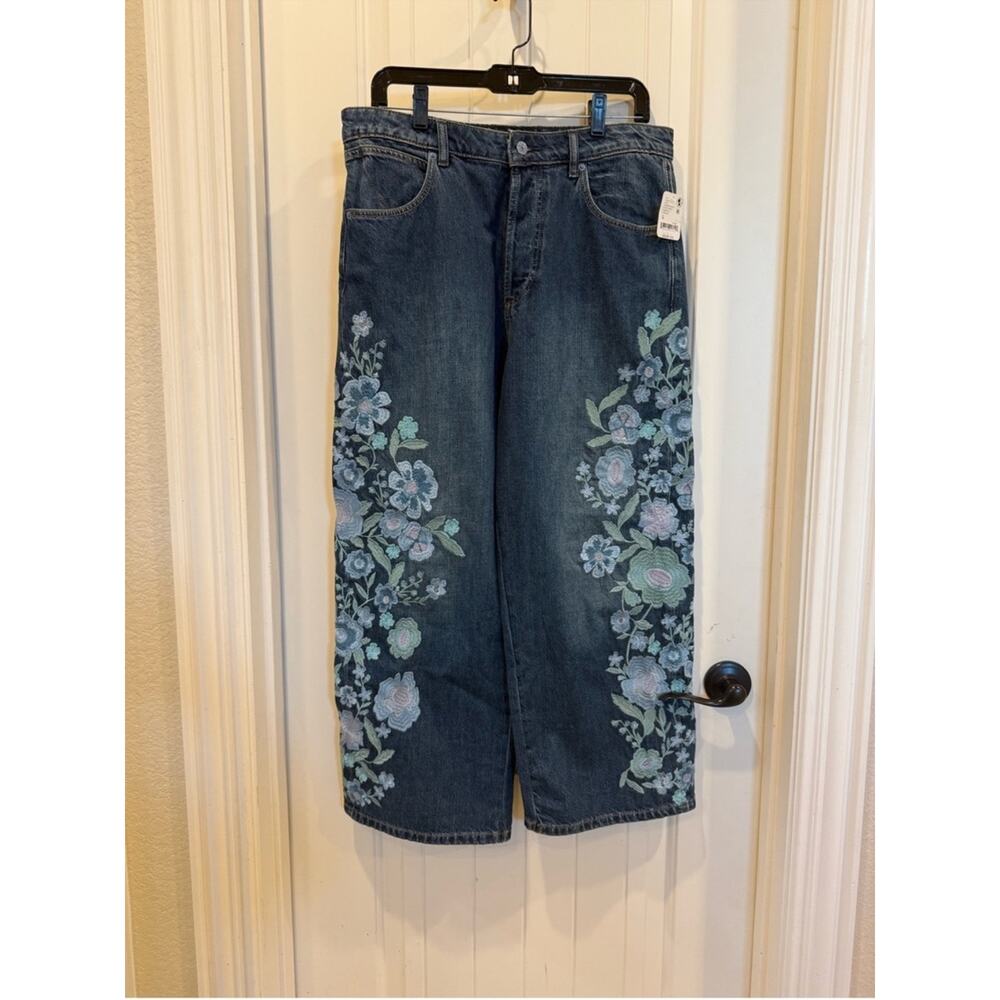 We The Free Willow Floral Embroidered Jeans Blue - Picture 3 of 7